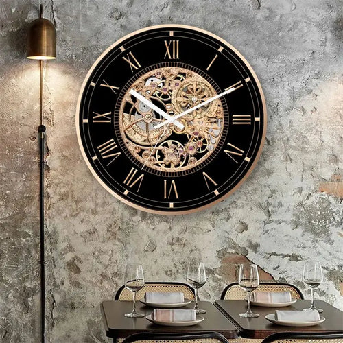 horloge murale rétro silencieuse à quartz pour restaurant américain