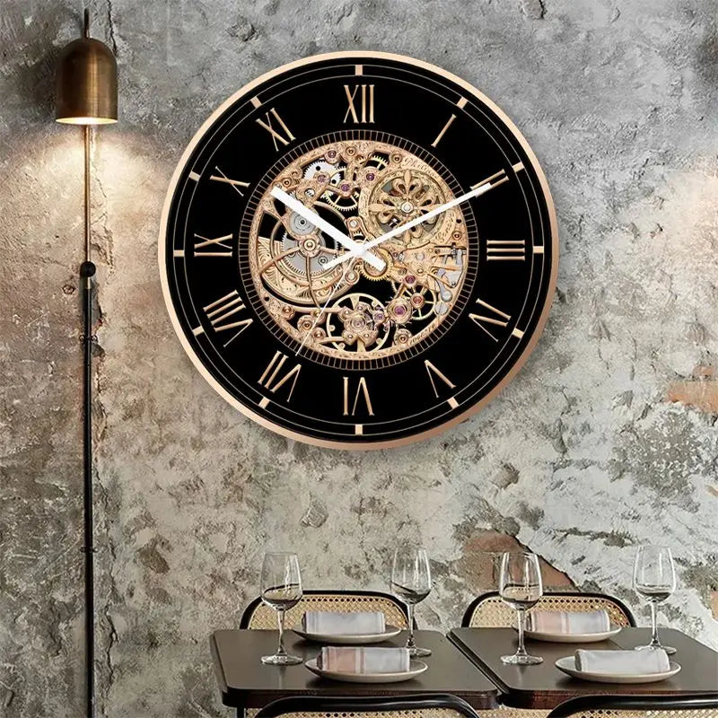 horloge murale rétro silencieuse à quartz pour restaurant américain - vue 6 sur 7
