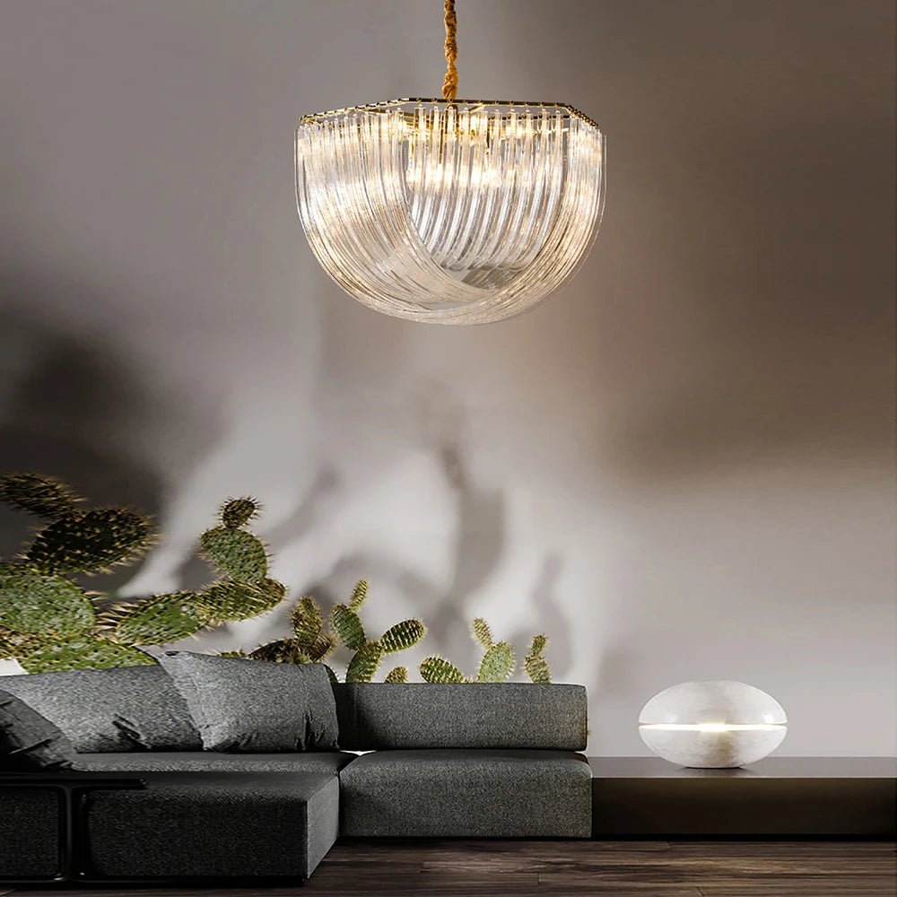 lustres led design moderne verre nordique - vue 6 sur 17