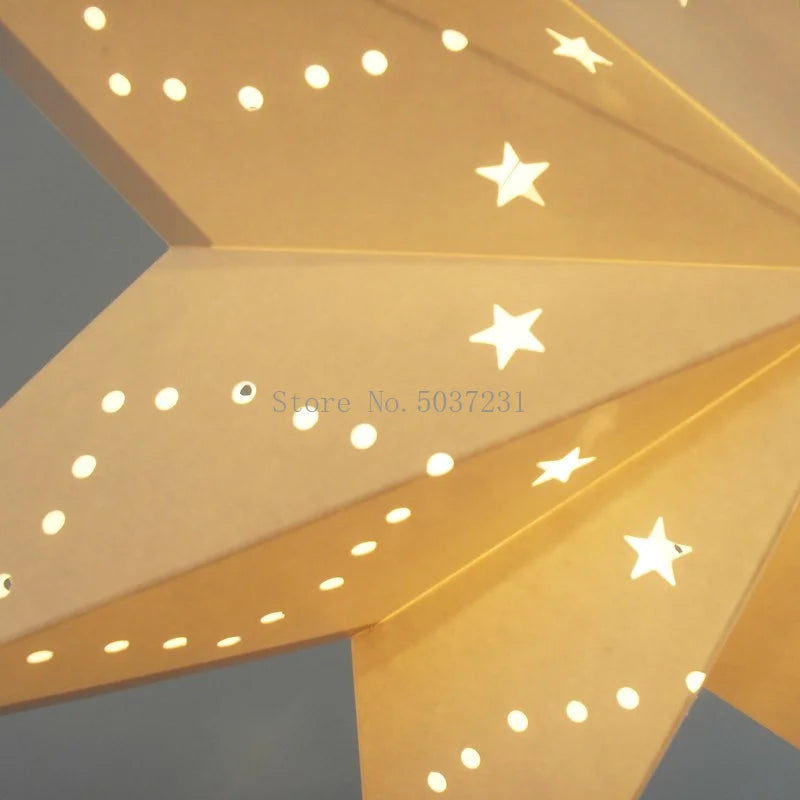 lustre créatif étoile à cinq branches led décoratif suspendu - vue 6 sur 8