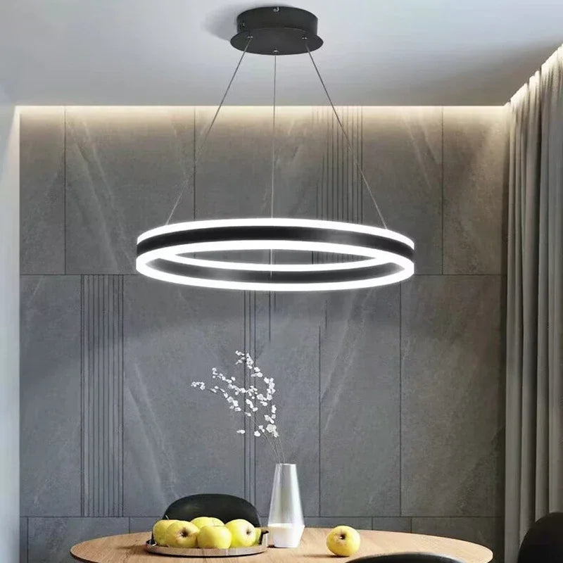 lustre circulaire à led design avec intensité variable pour intérieur - vue 3 sur 10
