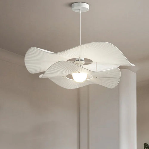 Suspension à chapeau nordique E27 lampes suspendues en tissu blanc pour salon salle à manger chambre lustre LED Luminaire d'intérieur