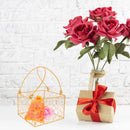 panier à main métal pour mariage avec poignée décorative