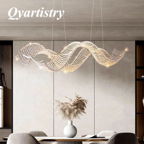 lustre de luxe moderne k9 en cristal suspendu personnalisé