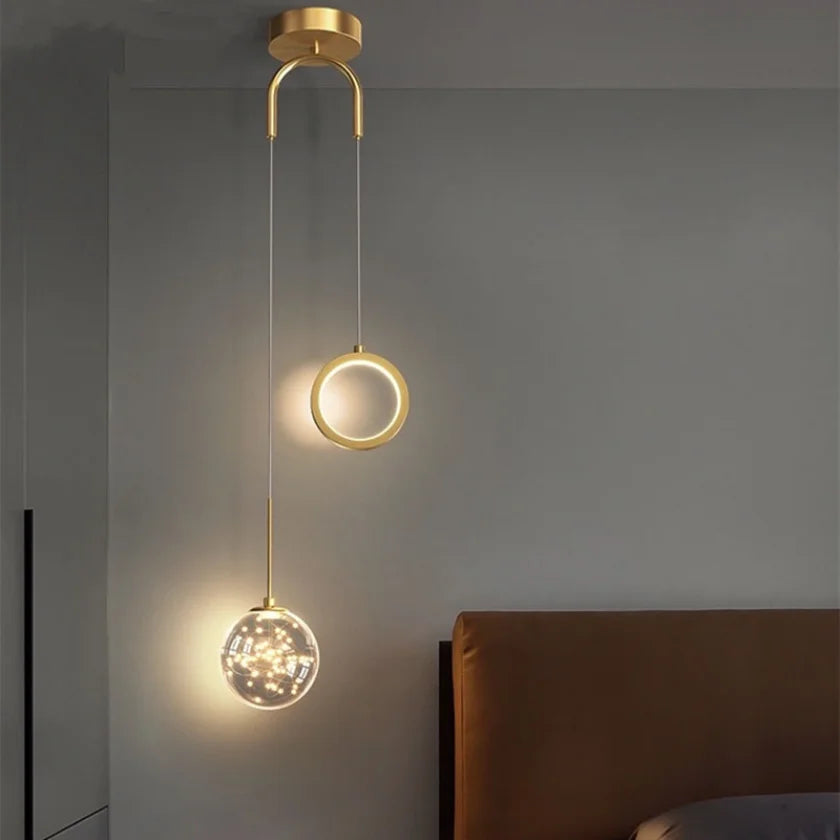 Éclairage de suspension LED moderne pour chambre à coucher chevet hôtel lampe suspendue décoration lustres entrée nordique plafonniers maison - vue 7 sur 12