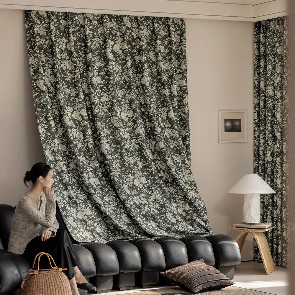 Rideau occultant floral moderne pour chambre ou salon - vue 4 sur 8