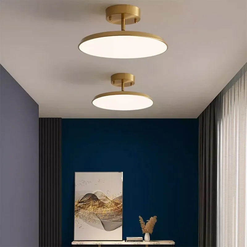 plafonnier led minimaliste or noir cuivre chambre salon hall couloir