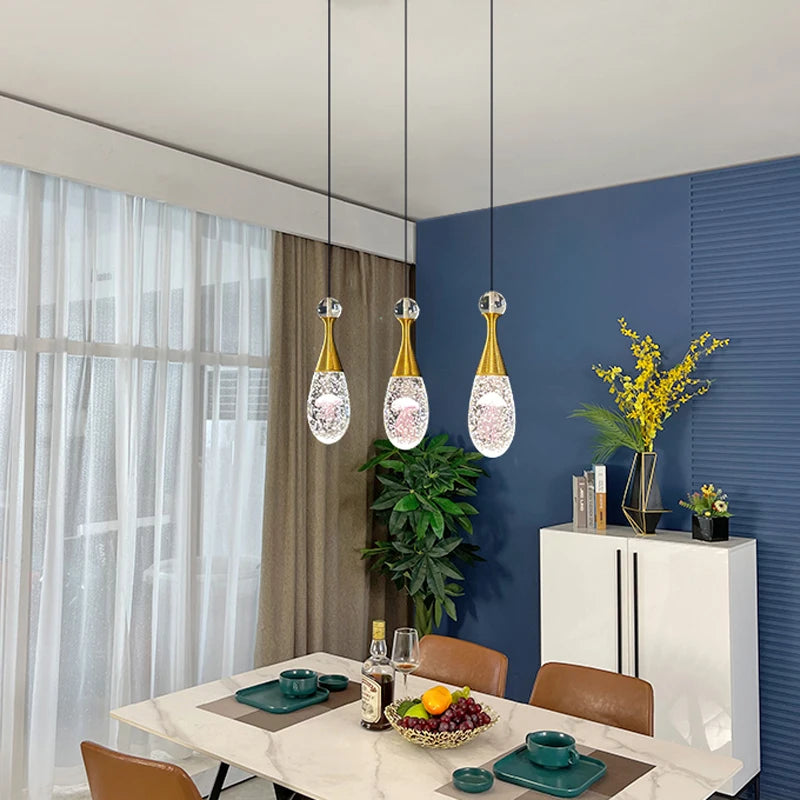 lustre nordique en cristal pour décoration moderne et élégante - vue 4 sur 12