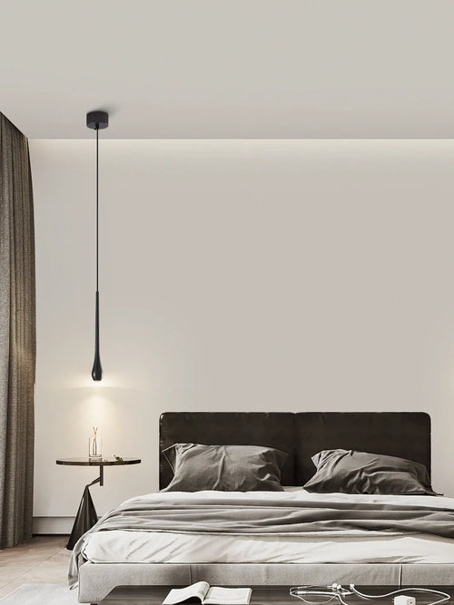 suspension moderne en forme de goutte d'eau en cuivre décoratif - vue 5 sur 10