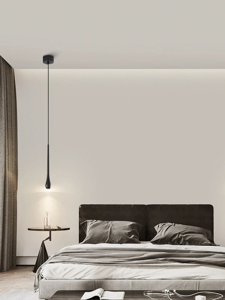 suspension moderne en forme de goutte d'eau en cuivre décoratif - vue 4 sur 10