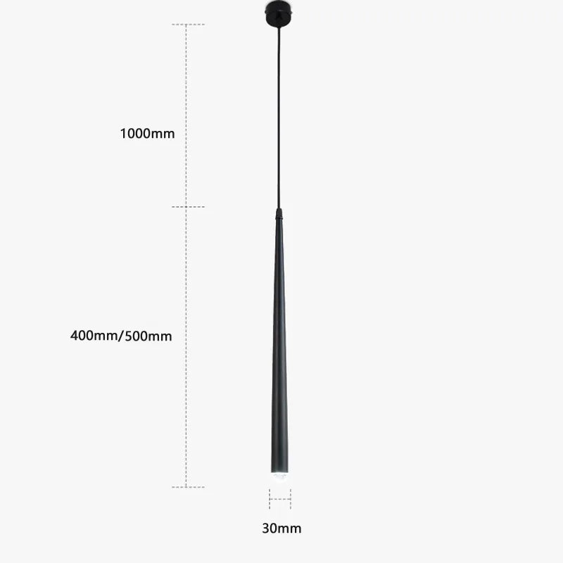 suspension conique en tube long en acrylique et cuivre pour bar et magasin - vue 4 sur 8