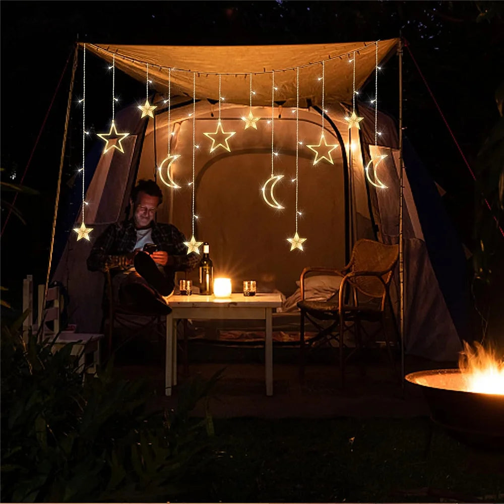 guirlande lumineuse rideau 138 led décorative pour Noël et fêtes - vue 6 sur 7