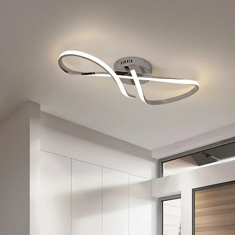 plafonnier moderne à leds doré chromé pour intérieur - vue 6 sur 10