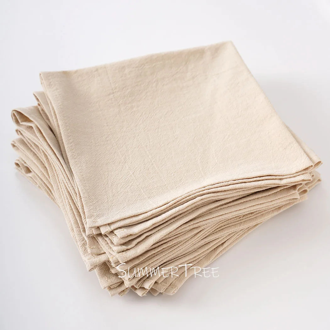 Serviette de table coton lavé vintage lot 12 - vue 3 sur 7