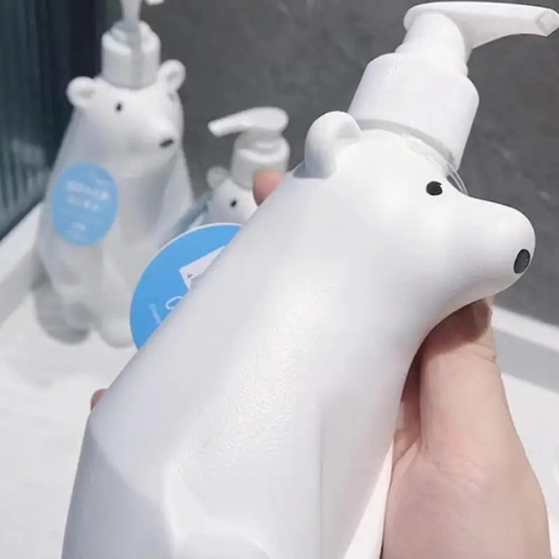 distributeur de lotion ours polaire rechargeable pour salle de bain - vue 6 sur 7