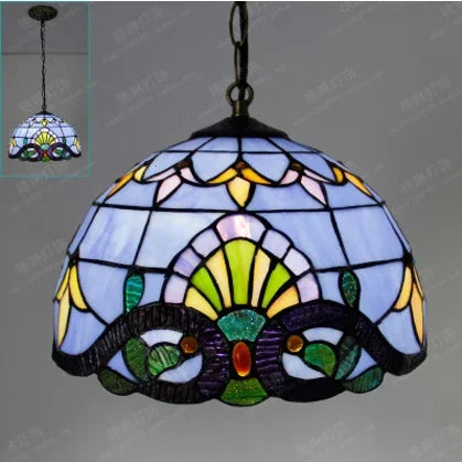 suspension tiffany en verre décorative style nordique paon faite à la main - vue 8 sur 10