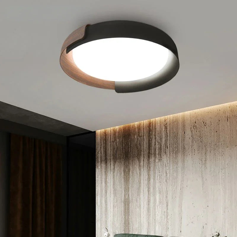 SANDYHA nordique Led ronde plafonnier Original Grain de bois éclairage chambre salon salle à manger étude décor à la maison Design Luminaire - vue 2 sur 13
