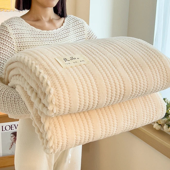 plaid doux effet polaire uni pour canapé chambre