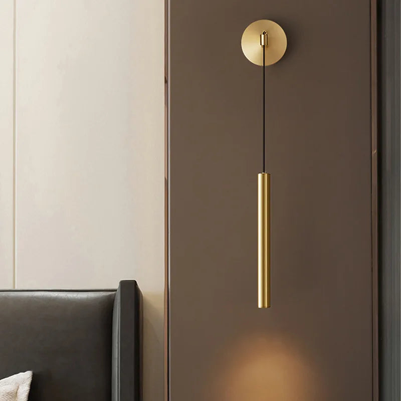 applique murale led de luxe en cuivre à hauteur réglable