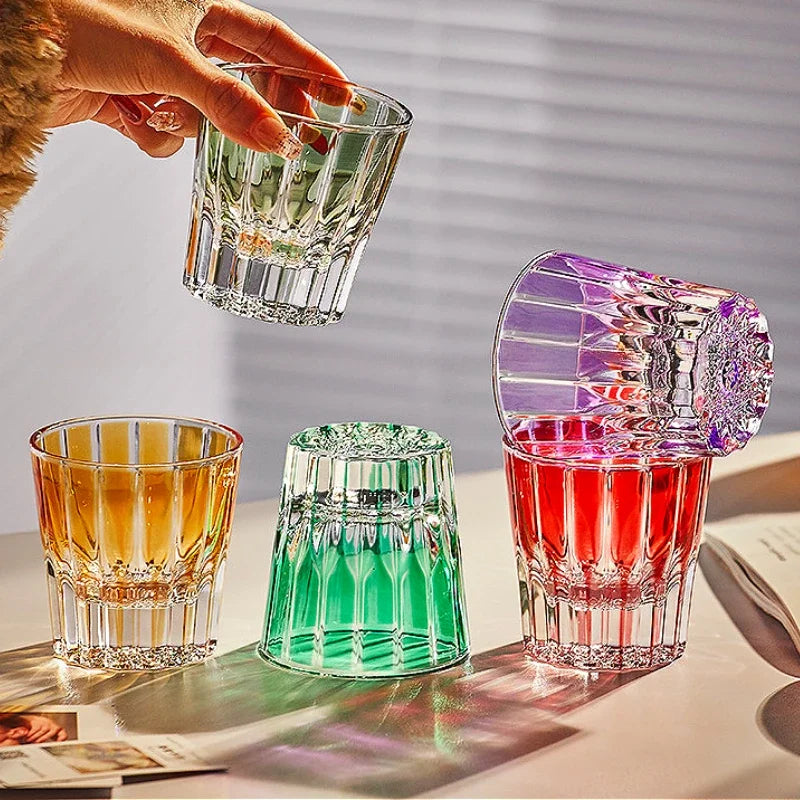 verre whisky cocktail 200 ml rayures verticales design - vue 3 sur 15