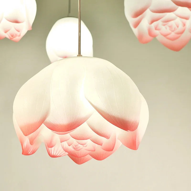 suspension lotus en verre pour décoration d intérieur - vue 4 sur 18