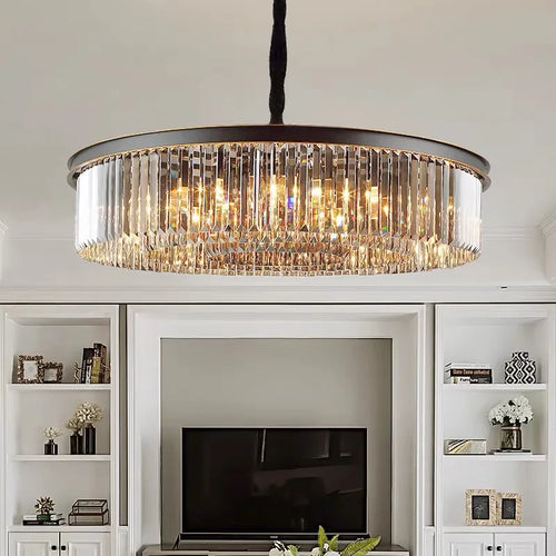 Lustre en cristal LED moderne américain salon salle à manger Villa suspension chambre plafond suspension lampe décor à la maison Lustre - vue 4 sur 21