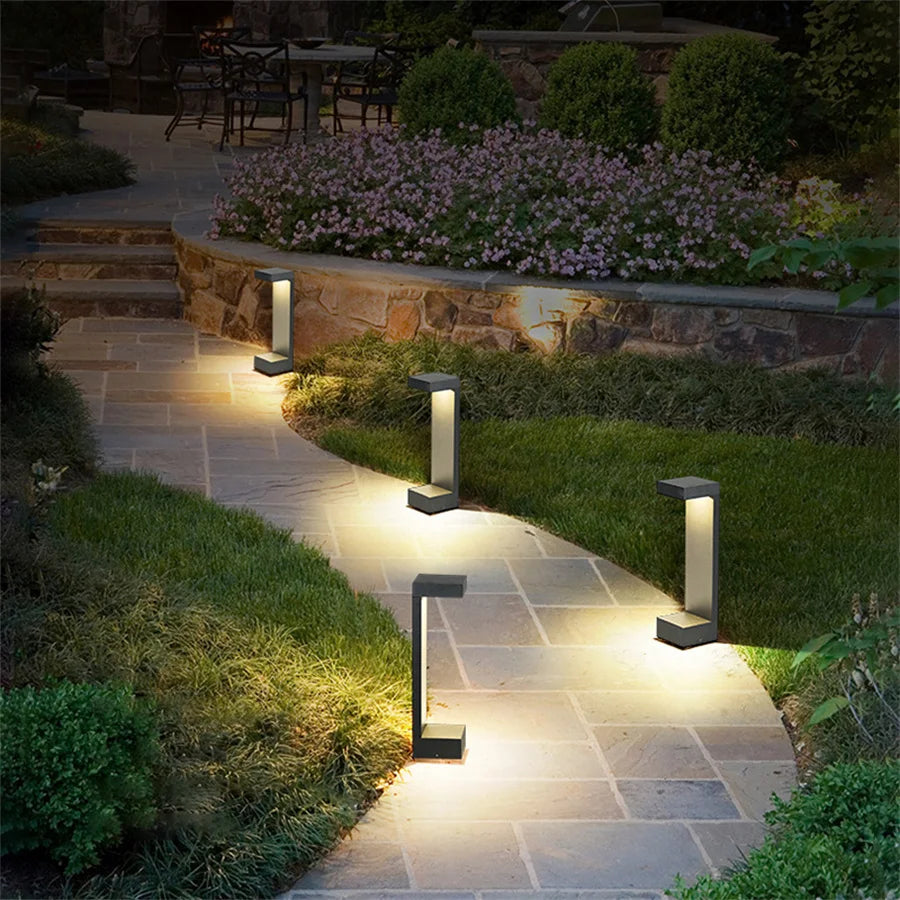 10W Outdoor LED Garden Path Lights Aluminum LED Landscape Bollards Light LED Standing Post Light for Garden Backyard Lawn Decor - vue 6 sur 10