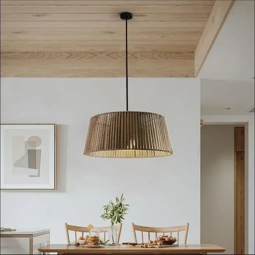 lustre en métal nordique avec corde tissée pour décoration intérieure - vue 2 sur 12