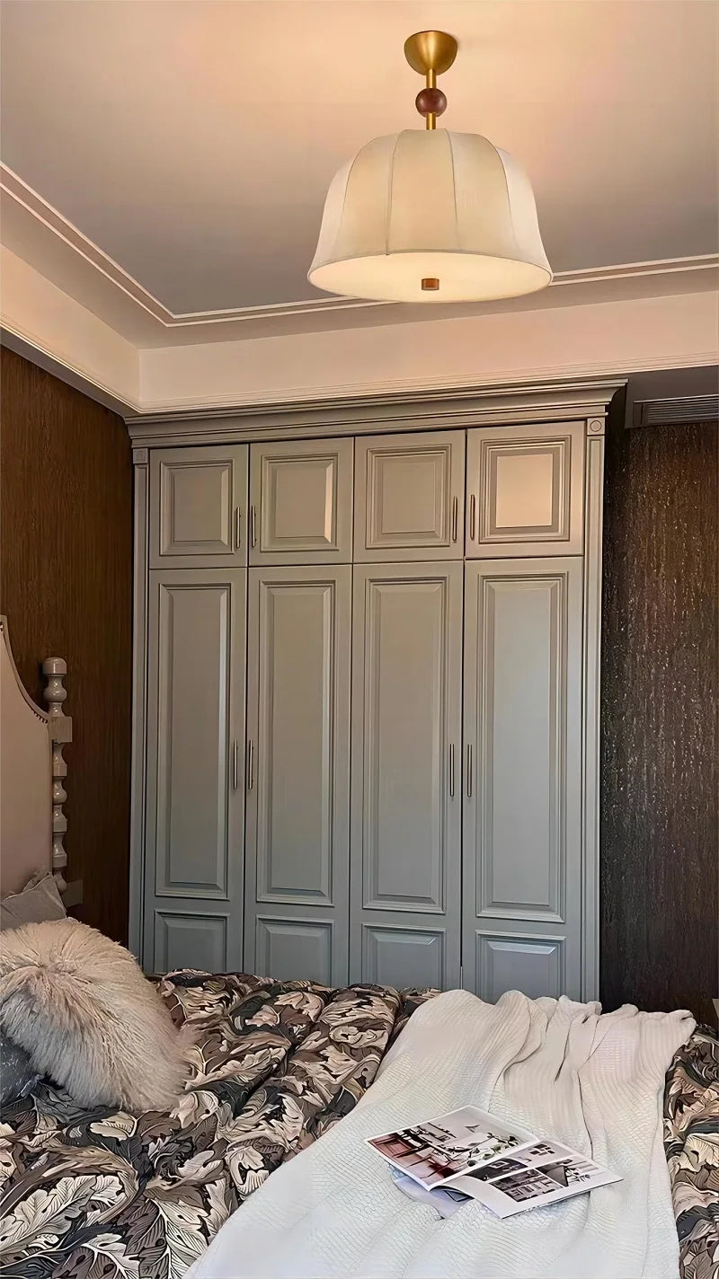 Plafonnier en tissu Simple nordique tout en cuivre - vue 7 sur 11