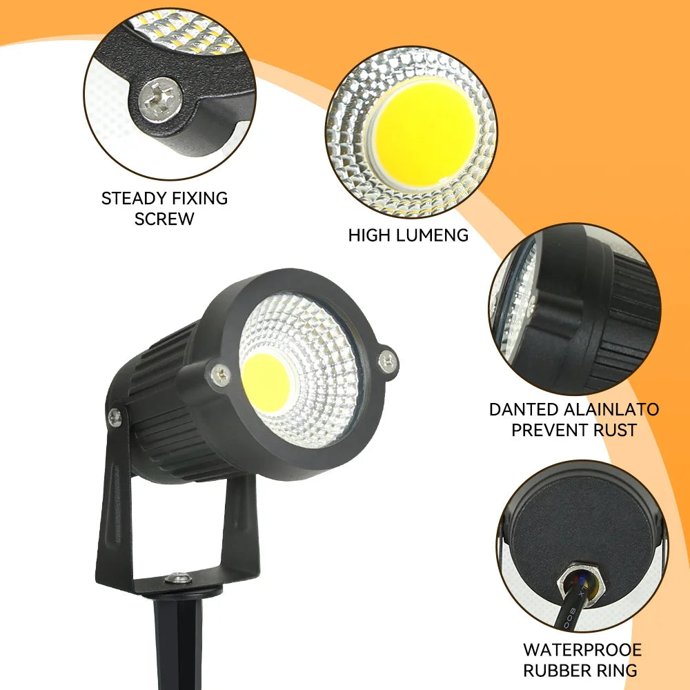 lampes de jardin led étanches pour éclairage extérieur décoratif - vue 6 sur 7