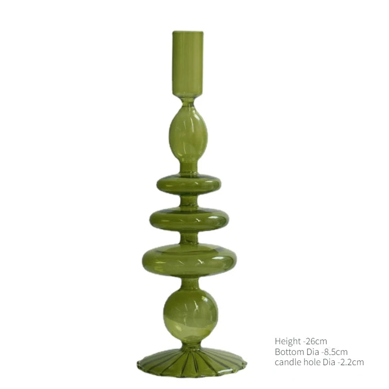 bougeoirs coniques en verre pour décoration de table de mariage - vue 27 sur 32