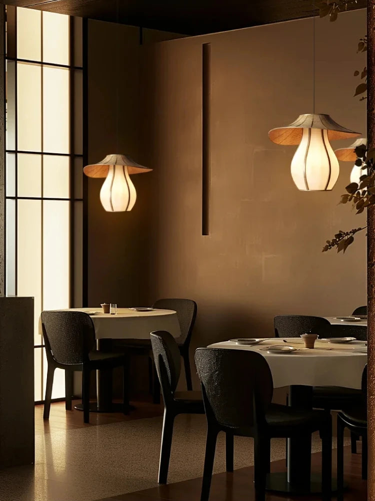 suspension en tissu wabi-sabi en rotin tissé élégant et moderne - vue 6 sur 8