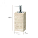 ensemble accessoires salle de bain en travertin beige naturel