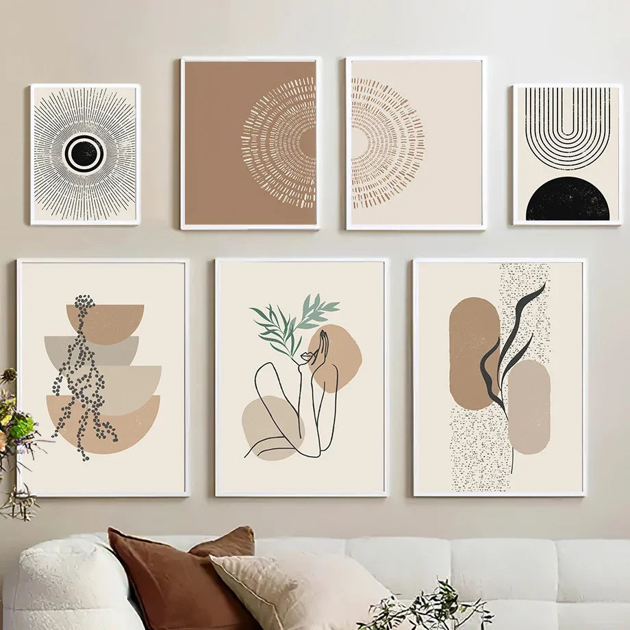 toile abstraite géométrique pour décoration murale moderne
