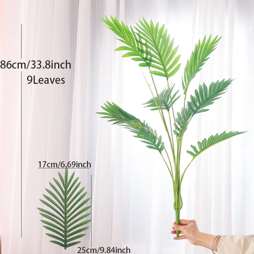 palmier artificiel en plastique avec feuilles de monstera pour jardin - vue 10 sur 9