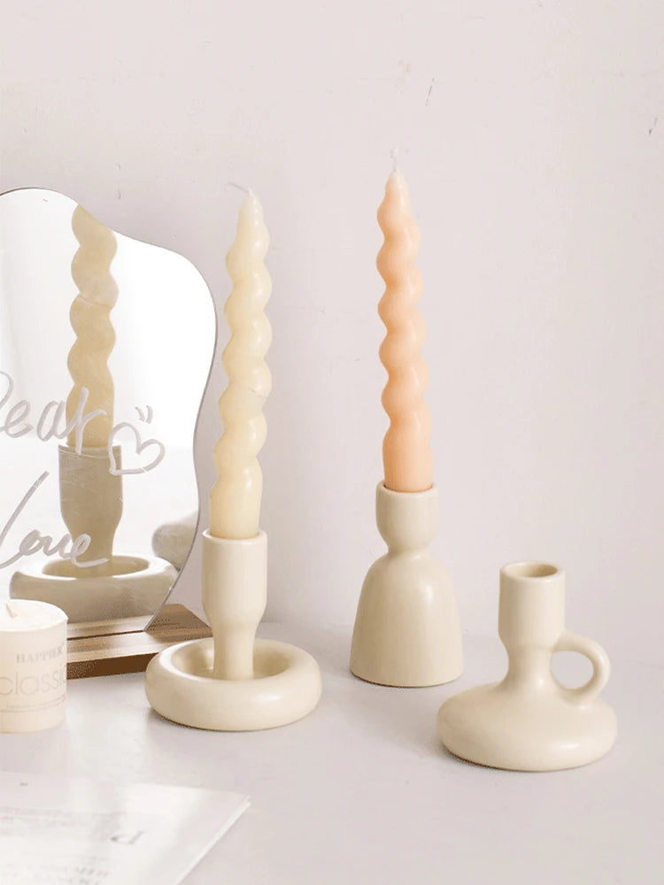 bougeoir en céramique nordique pour décoration vintage et mariage
