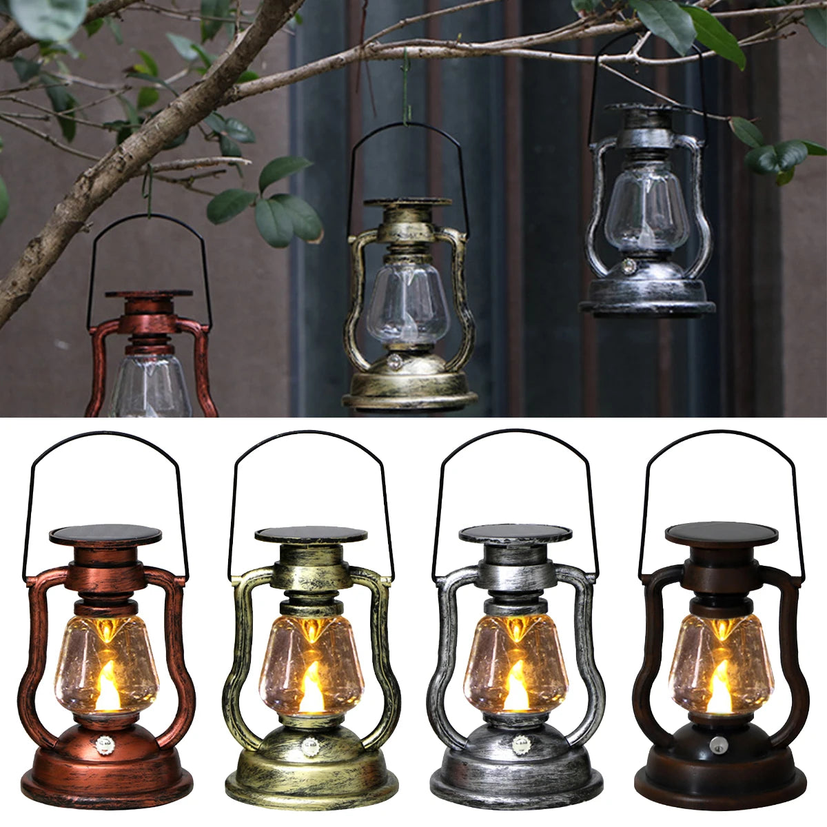 lampe solaire à led pour jardin et camping portable - vue 2 sur 7