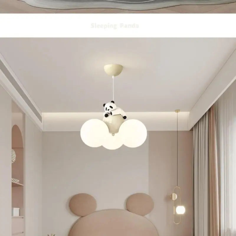 suspension moderne lune créative pour chambre enfant panda - vue 7 sur 12