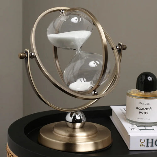 sablier globe en laiton horloge vintage décor luxe pour intérieur
