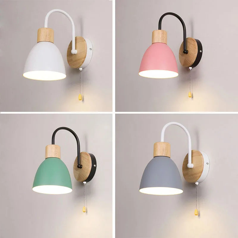 applique murale nordique moderne macaron avec interrupteur led - vue 4 sur 18