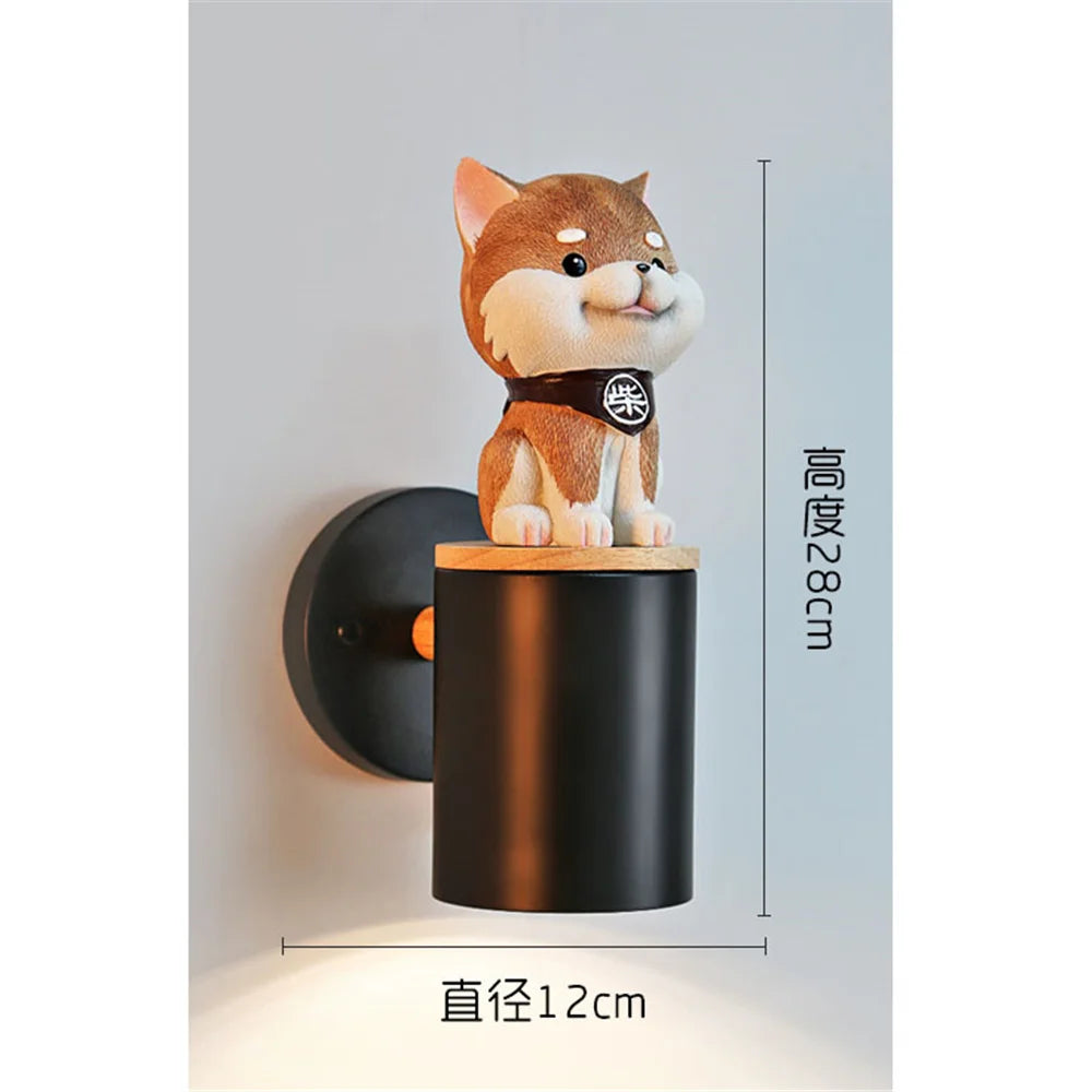 applique murale led créative chat et chien pour enfants - vue 11 sur 12