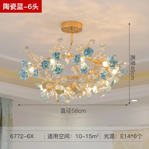lustre en céramique italien éclairage cristal pour mariage et intérieur - vue 13 sur 14