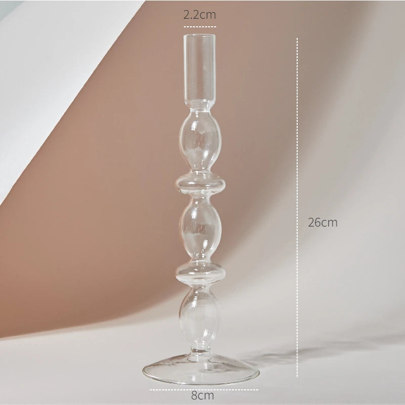 bougeoir en verre transparent décoration intérieure moderne nordique - vue 13 sur 31
