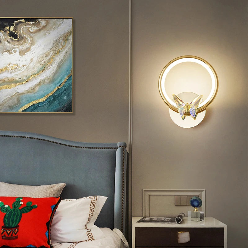 applique murale led papillon en cristal éclairage unique moderne