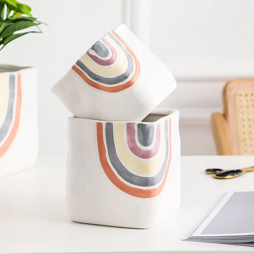 pot de fleurs succulentes en céramique style nordique fait main