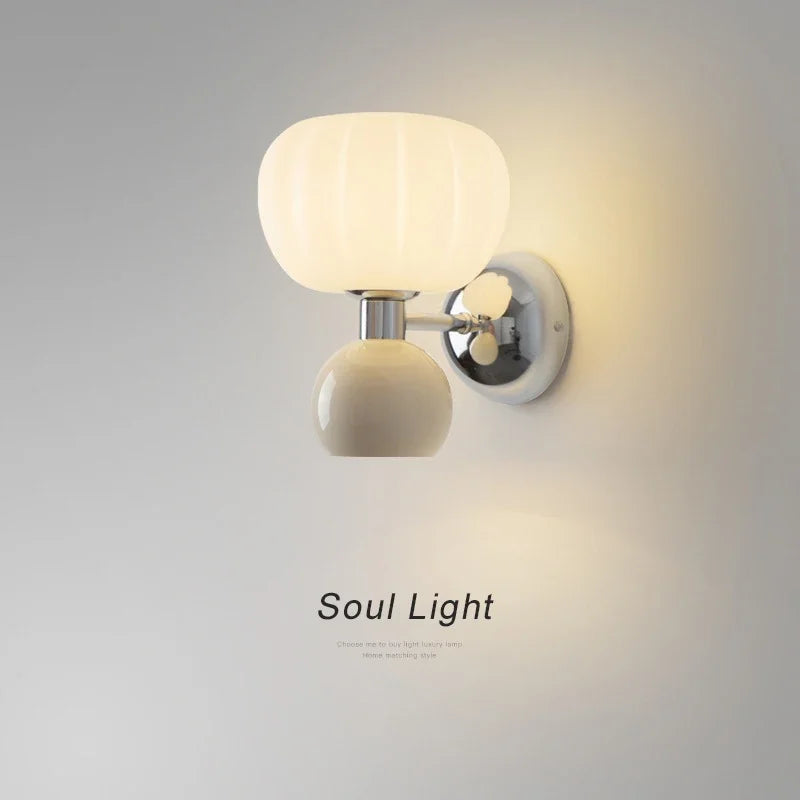 Applique murale LED modernes crème brise citrouille appliques G9 ampoule pour chambre chevets étude salon couloir salle à manger éclairage - vue 2 sur 9