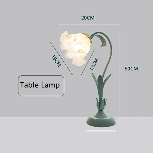 lampadaire vintage style pastoral avec appliques en verre - vue 8 sur 7