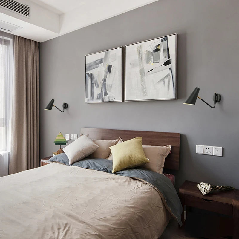 Applique murale réglable interrupteur vintage led flexible noir/or - vue 4 sur 10