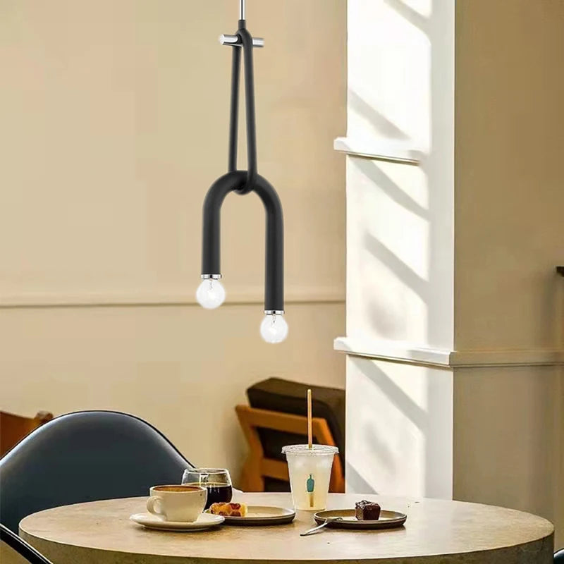 lustre créatif à deux ampoules hauteur réglable