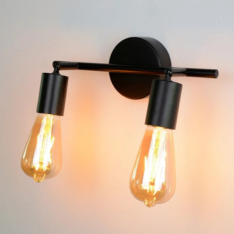 applique murale industrielle rétro multi-têtes minimaliste led